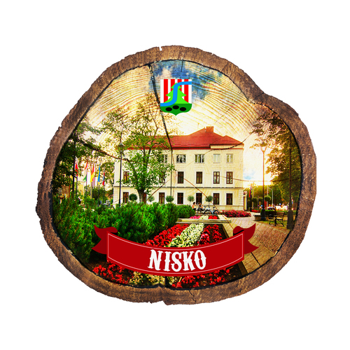 Magnes drewniany pieniek Nisko