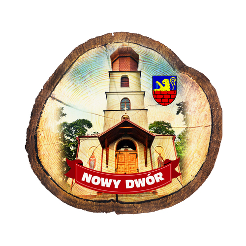 Magnes drewniany pieniek Nowy Dwór