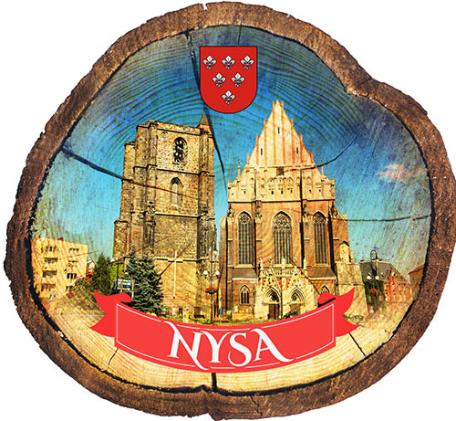 Magnes drewniany pieniek Nysa