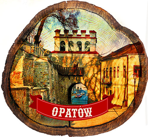 Magnes drewniany pieniek Opatów