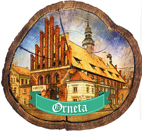 Magnes drewniany pieniek Orneta