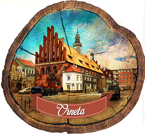 Magnes drewniany pieniek Orneta