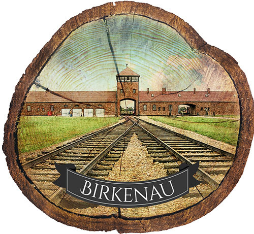Magnes drewniany pieniek Oświęcim