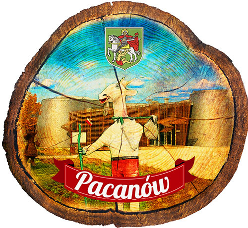 Magnes drewniany pieniek Pacanów