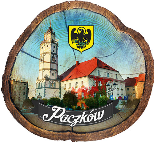 Magnes drewniany pieniek Paczków