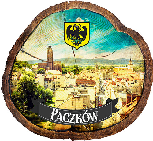 Magnes drewniany pieniek Paczków