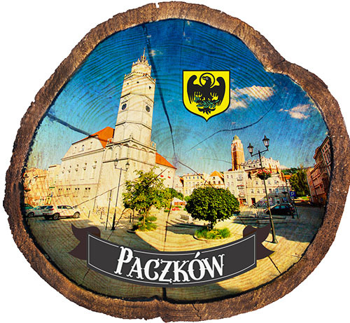 Magnes drewniany pieniek Paczków