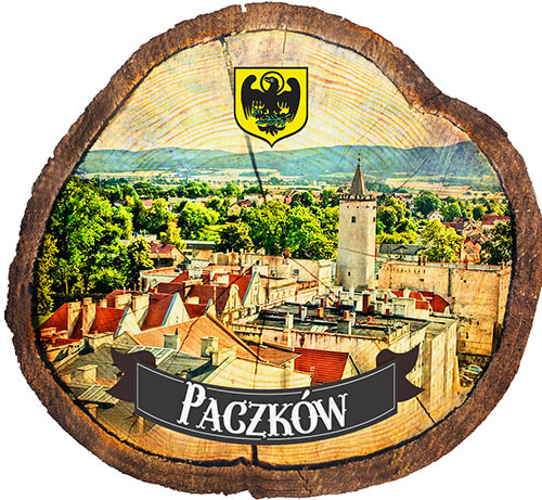 Magnes drewniany pieniek Paczków