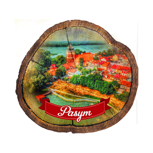 Magnes drewniany pieniek Pasym