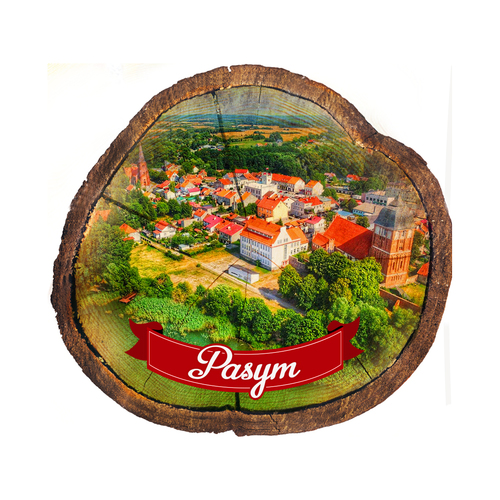 Magnes drewniany pieniek Pasym
