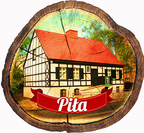 Magnes drewniany pieniek Piła