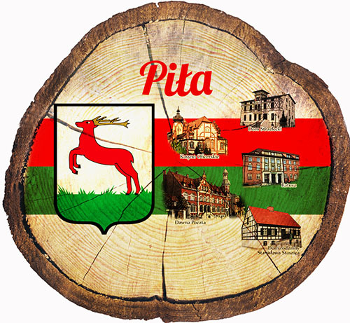 Magnes drewniany pieniek Piła