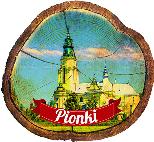 Magnes drewniany pieniek Pionki