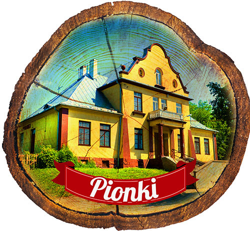 Magnes drewniany pieniek Pionki