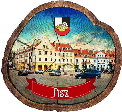 Magnes drewniany pieniek Pisz
