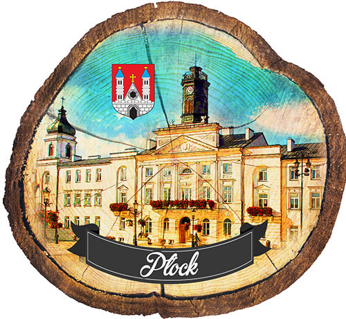 Magnes drewniany pieniek Płock