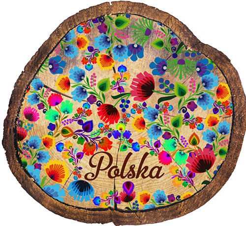Magnes drewniany pieniek Polska
