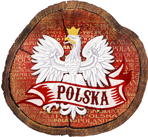 Magnes drewniany pieniek Polska