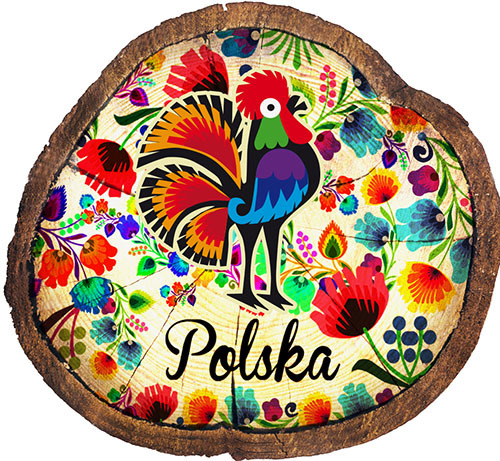 Magnes drewniany pieniek Polska