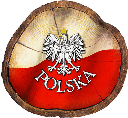 Magnes drewniany pieniek Polska