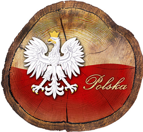 Magnes drewniany pieniek Polska
