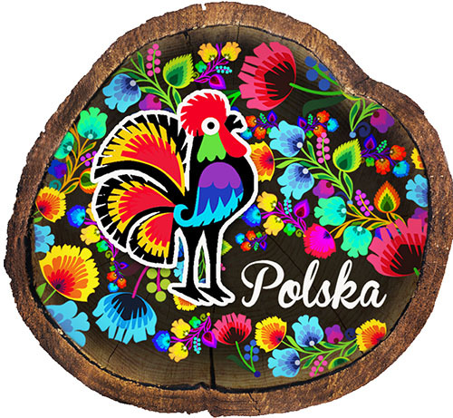 Magnes drewniany pieniek Polska