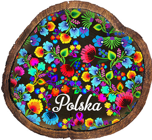 Magnes drewniany pieniek Polska