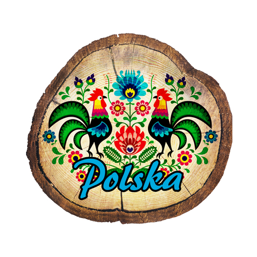 Magnes drewniany pieniek Polska