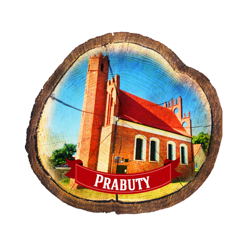 Magnes drewniany pieniek Prabuty