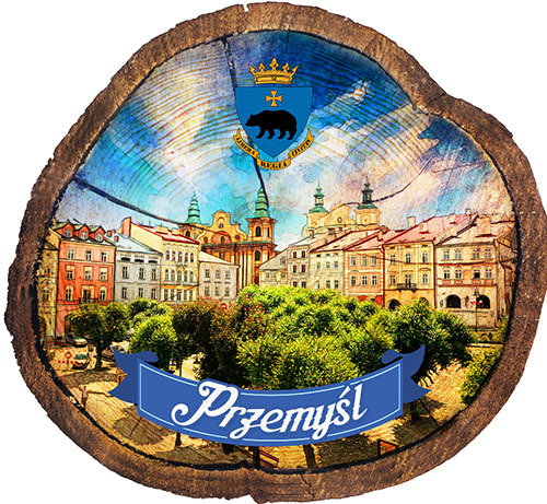 Magnes drewniany pieniek Przemyśl