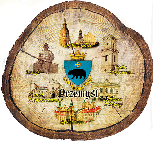 Magnes drewniany pieniek Przemyśl
