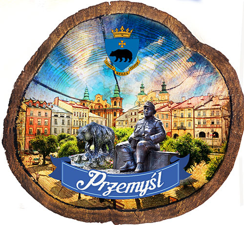 Magnes drewniany pieniek Przemyśl
