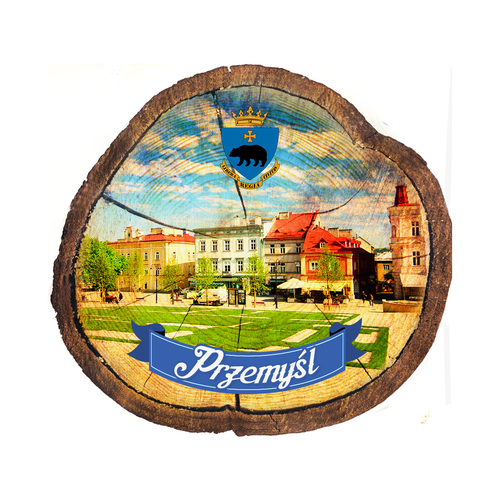 Magnes drewniany pieniek Przemyśl