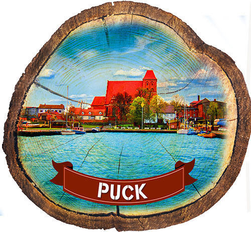 Magnes drewniany pieniek Puck