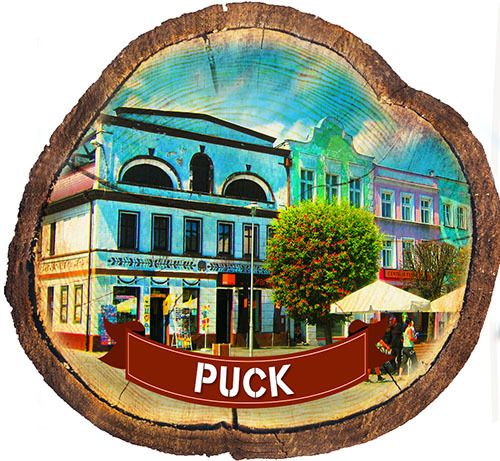 Magnes drewniany pieniek Puck