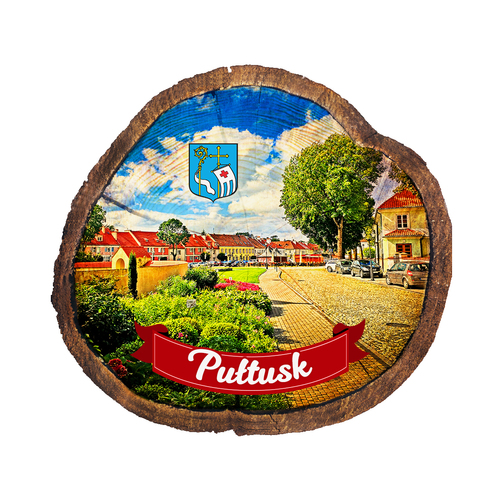Magnes drewniany pieniek Pułtusk