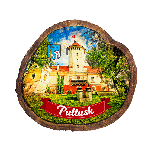 Magnes drewniany pieniek Pułtusk