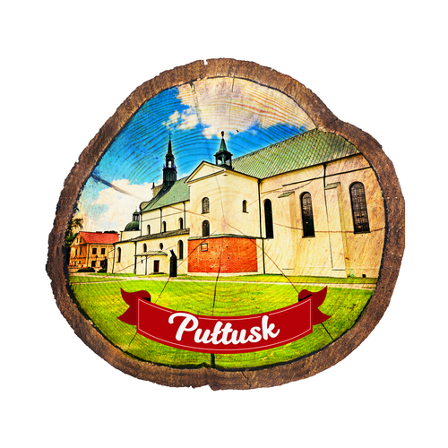 Magnes drewniany pieniek Pułtusk