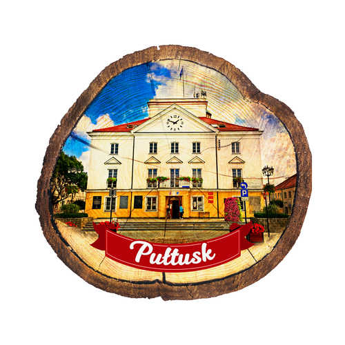 Magnes drewniany pieniek Pułtusk