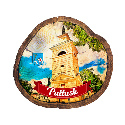 Magnes drewniany pieniek Pułtusk