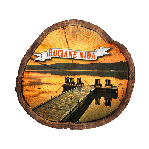 Magnes drewniany pieniek Ruciane-Nida