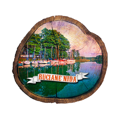 Magnes drewniany pieniek Ruciane-Nida